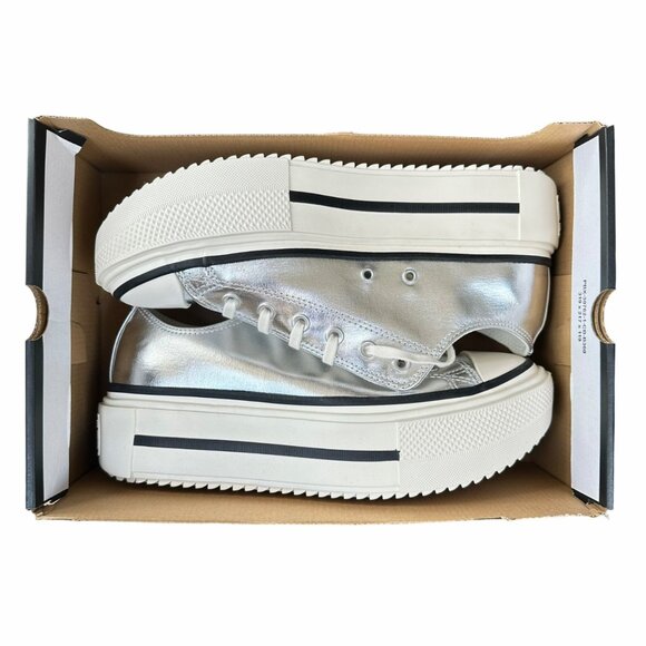 ⭐Converse Chuck Taylor Lift Double Stack 9.5 Women Shoes Sneaker Silver A16406C - Picture 7 of 12